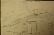 Tegning av originalverktøyet som var utgangspunkt for å lage skaft